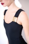BODY CON DETTAGLIO ORO NERO