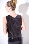 TOP CROP PAILETTES MORO