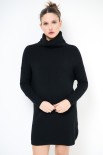 MAGLIA/ABITO OVER COLLO ALTO A CHICCO DI RISO NERO