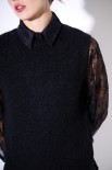 GILET PARICOLLO MOHAIR NERO