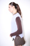 GILET PARICOLLO MOHAIR CELESTE