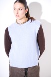 GILET PARICOLLO MOHAIR CELESTE