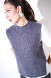 GILET PARICOLLO MOHAIR GRIGIO