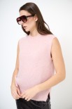 GILET PARICOLLO MOHAIR ROSA