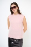 GILET PARICOLLO MOHAIR ROSA