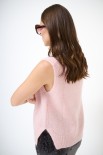 GILET PARICOLLO MOHAIR ROSA
