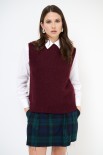 GILET PARICOLLO MOHAIR VINO