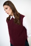 GILET PARICOLLO MOHAIR VINO