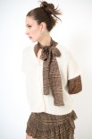 PONCHO CON BOTTONE MOHAIR BEIGE