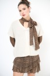 PONCHO CON BOTTONE MOHAIR BEIGE