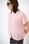 PONCHO CON BOTTONE MOHAIR ROSA