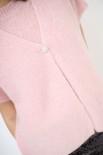 PONCHO CON BOTTONE MOHAIR ROSA