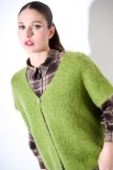 PONCHO CON BOTTONE MOHAIR VERDE