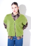 PONCHO CON BOTTONE MOHAIR VERDE
