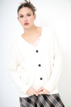 CARDIGAN BOTTONI GIOIELLI SCOLLO V BURRO