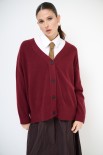 CARDIGAN BOTTONI GIOIELLI SCOLLO V VINO