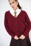 CARDIGAN BOTTONI GIOIELLI SCOLLO V VINO