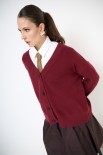 CARDIGAN BOTTONI GIOIELLI SCOLLO V VINO