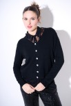 CARDIGAN BASIC BOTTONI GIOIELLO SCOLLO V NERO