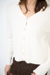 CARDIGAN BASIC BOTTONI GIOIELLO SCOLLO V BURRO