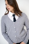 CARDIGAN BASIC BOTTONI GIOIELLO SCOLLO V GRIGIO