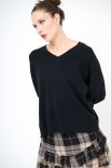 MAGLIA OVER SCOLLO V NERO