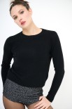 MAGLIA PARICOLLO CROP NERO