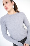 MAGLIA PARICOLLO CROP GRIGIO