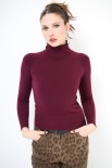 MAGLIA COLLO ALTO TAGLIO RAGLAN BORDEAUX