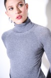 MAGLIA COLLO ALTO TAGLIO RAGLAN GRIGIO MEDIO