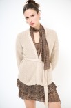 CARDIGAN INCROCIO KIMONO FILO LUREX ECRU