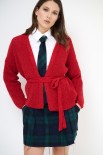 CARDIGAN INCROCIO KIMONO FILO LUREX ROSSO