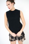 GILET PARICOLLO FILO LUREX NERO