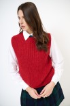 GILET PARICOLLO FILO LUREX ROSSO