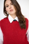 GILET PARICOLLO FILO LUREX ROSSO