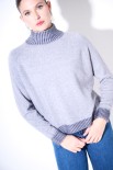 MAGLIA MEZZO COLLO BORDO PELOSO GRIGIO