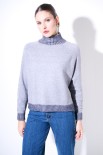 MAGLIA MEZZO COLLO BORDO PELOSO GRIGIO