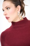 MAGLIA MEZZO COLLO BORDO PELOSO VINO