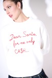 FELPA BASIC RICAMO "DEAR SANTA" PANNA
