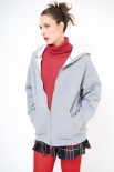 FELPA CAPPUCCIO ZIP GRIGIO
