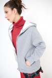 FELPA CAPPUCCIO ZIP GRIGIO